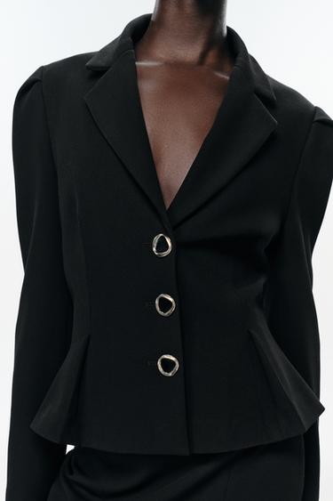 VESTE PEPLUM À MANCHES BOUFFANTES - Noir de Zara - Image 5