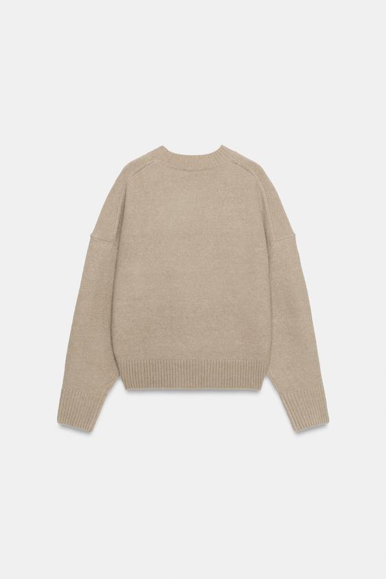 SOFT KNIT JUMPER - Taupe grey by Zara - Image 3