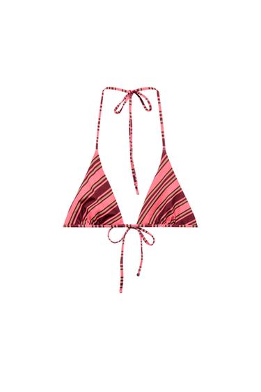 REVERSIBLE STRIPED BIKINI TOP - Multicoloured by Zara