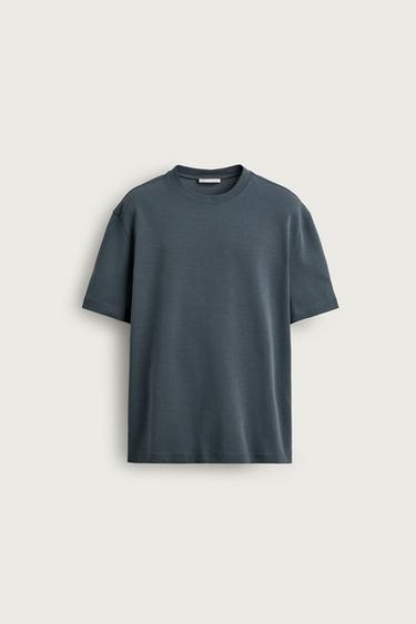 RELAXED FIT T-SHIRT - Blue / Grey by Zara