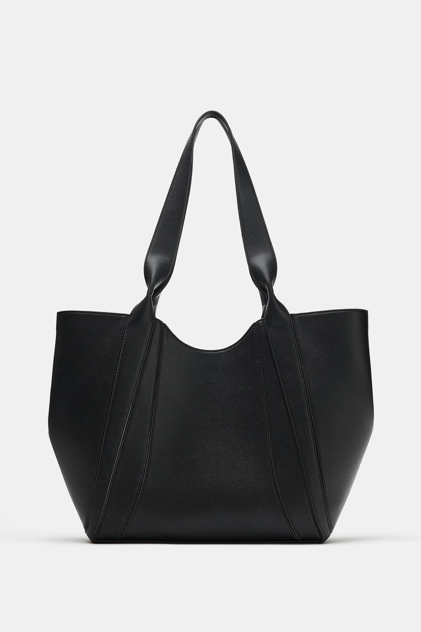 Женская сумка Zara Maxi Shopper, цвет: Чёрный — фото 3