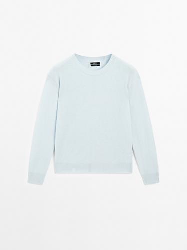 Zara 100% cashmere crew neck sweater - Sky blue