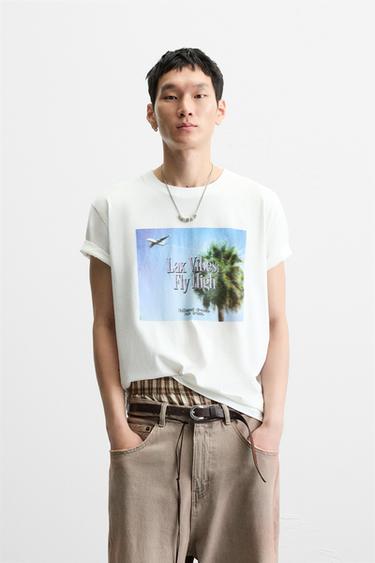 PHOTOGRAPHIC PRINT T-SHIRT - Oyster-white by Zara - Image 1