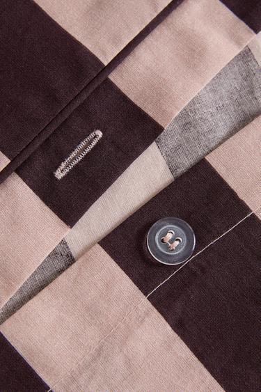 Zara FADED COTTON STRIPE DUVET COVER - 粉紅色