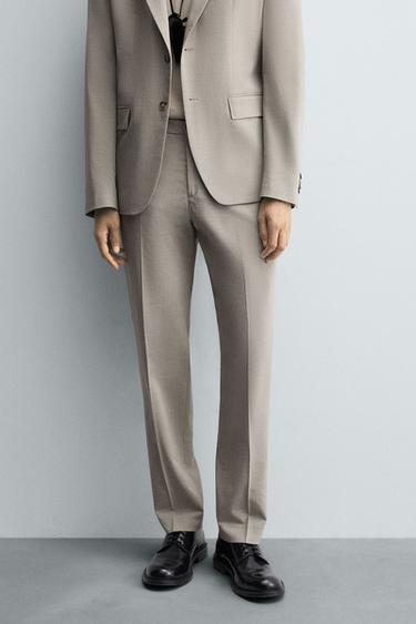 PANTALÓN TRAJE ESTRUCTURA - Grisáceo de Zara