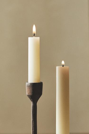 PACK OF LONG DECORATIVE CYLINDRICAL CANDLES (PACK OF 4) - White by Zara - Image 5