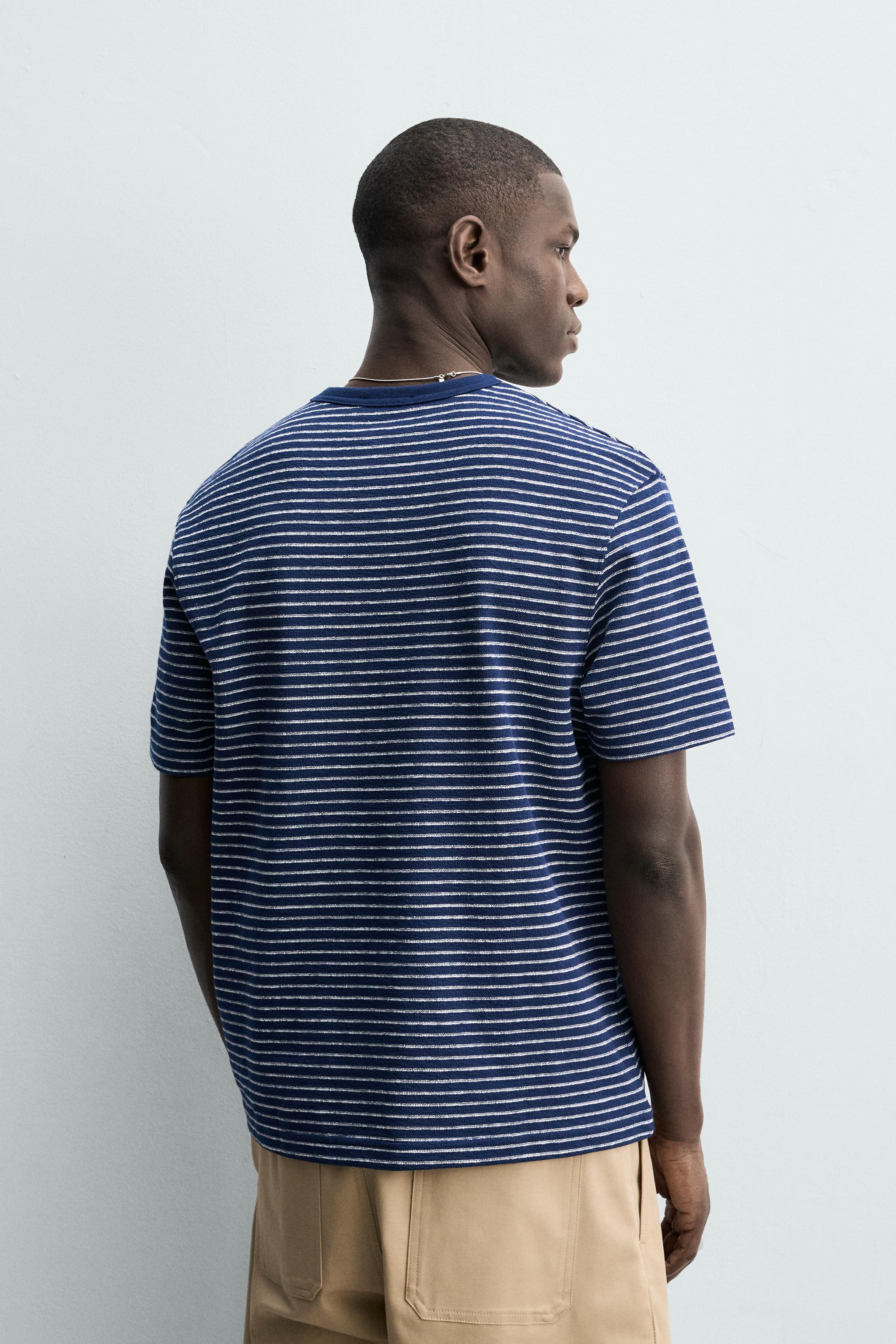 T-SHIRT JACQUARD À RAYURES