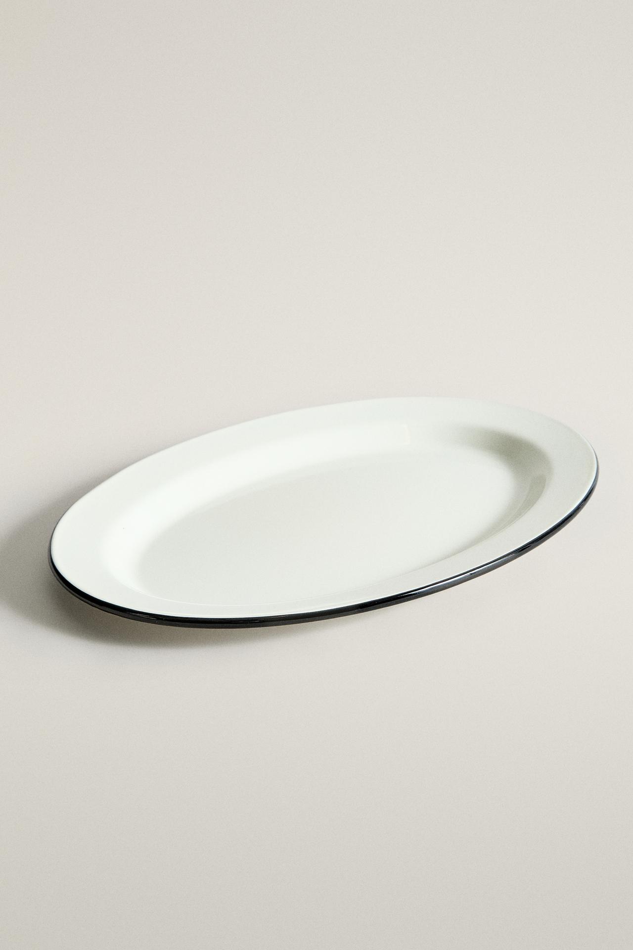 IRON RIM SERVING DISH — Cream