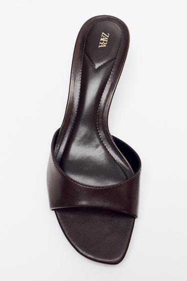 LOW HEELED SANDALS - Brown by Zara