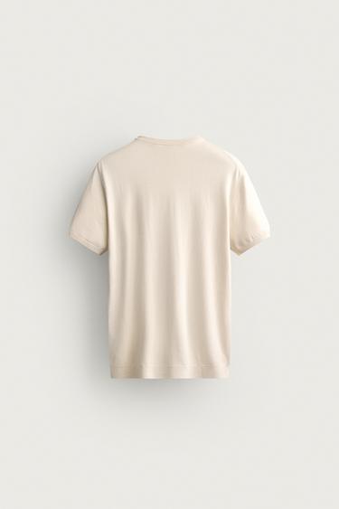 CAMISETA PUNTO REGULAR FIT BÁSICO - Crudo de Zara