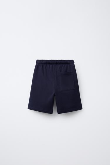 CONTRAST TRIM JOGGING BERMUDA SHORTS - Navy blue by Zara - Image 1