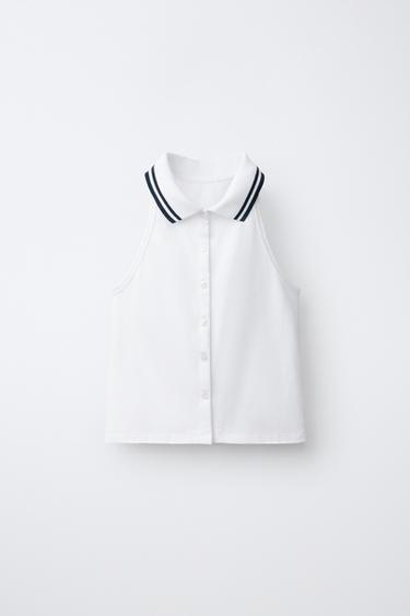 PIQUÉ HALTER NECK POLO SHIRT - Ecru by Zara