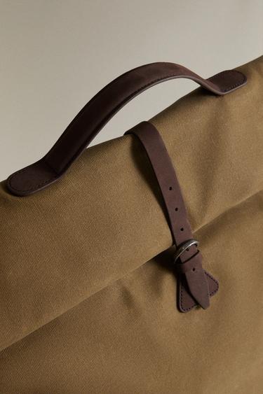SAC ISOTHERME COTON CUIR - Marron / Vert de Zara - Image 2