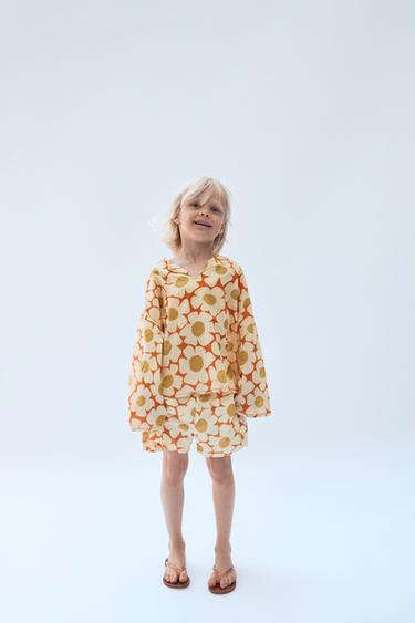 2-14 YEARS / LIMITED EDITION FLORAL SWIM SHORTS - Orange by Zara