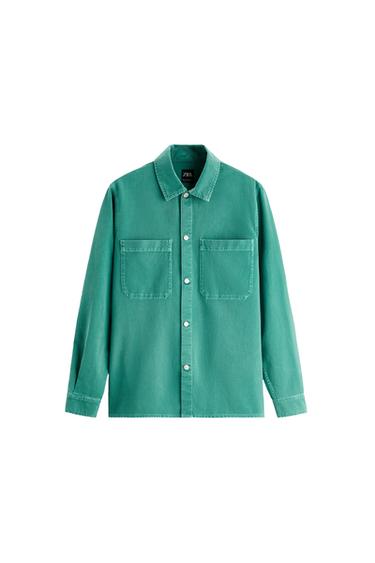 COLOURED DENIM OVERSHIRT