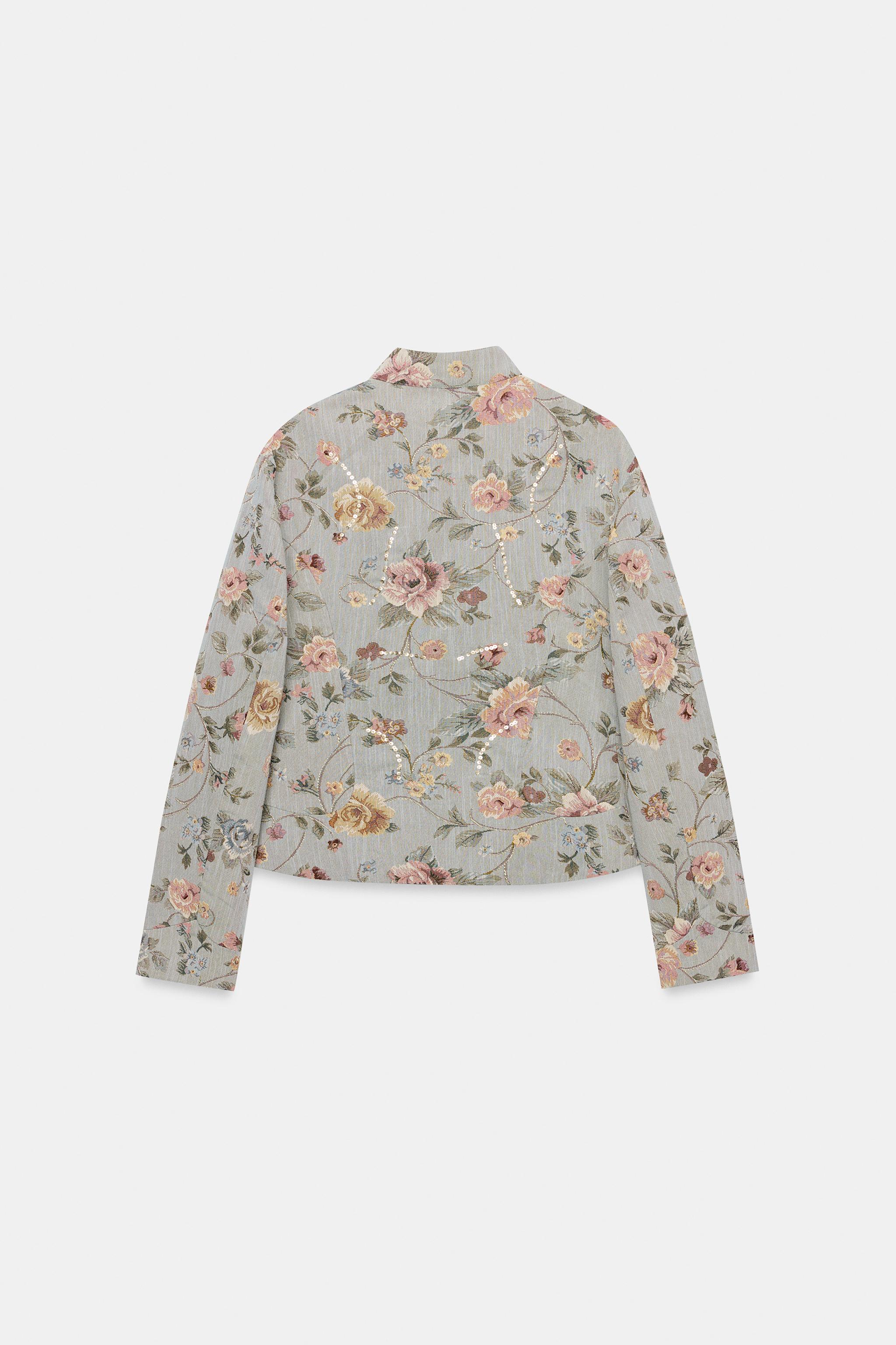 Женские пиджаки Zara ZW COLLECTION JACQUARD BLAZER — фото 8
