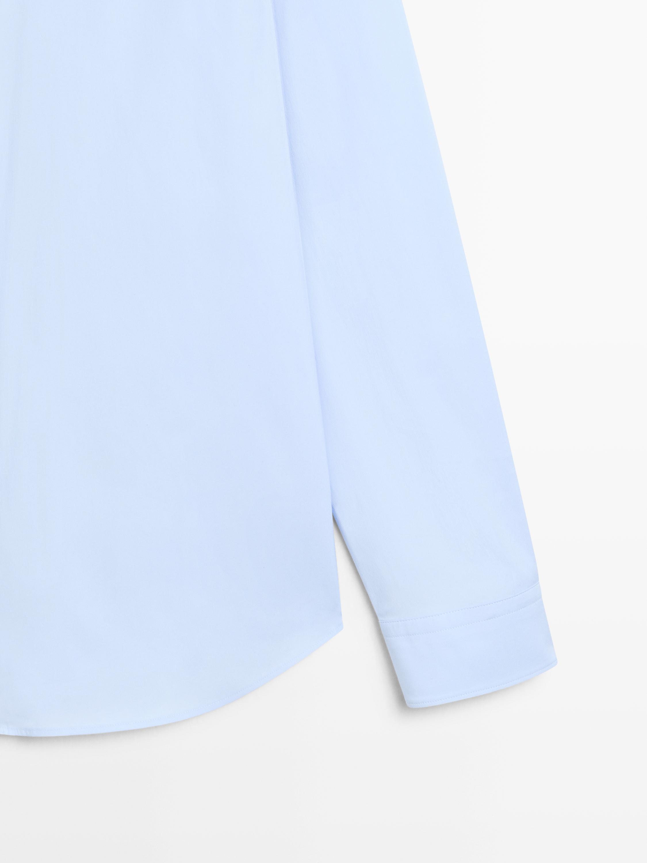 Slim fit stretch cotton blend shirt