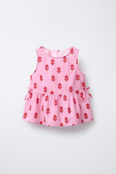 Zara FLORAL PRINT BLOUSE - Pink - Image 0