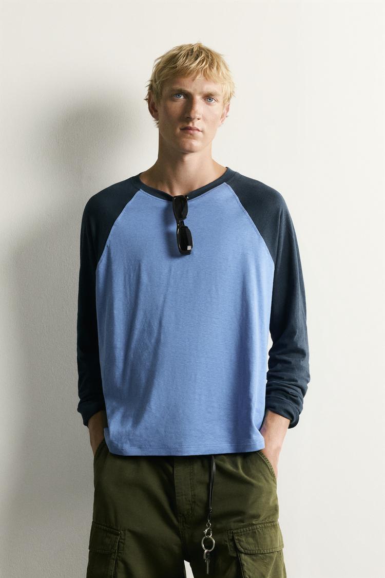 CAMISETA COLOR BLOCK ALGODÓN - LINO