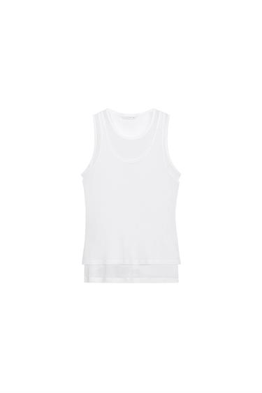 DOUBLE LAYER SLEEVELESS T-SHIRT - Ecru by Zara