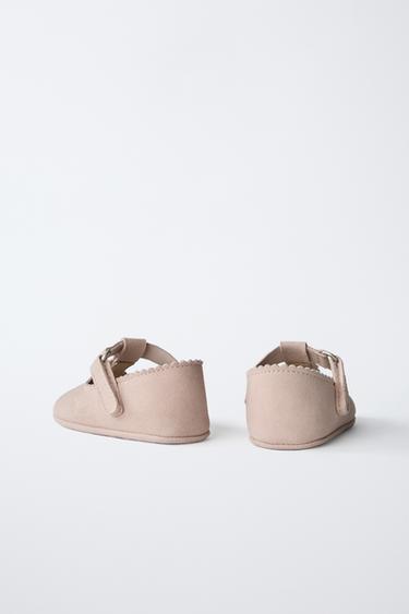 LEATHER BALLET FLATS - Pink by Zara - Image 3