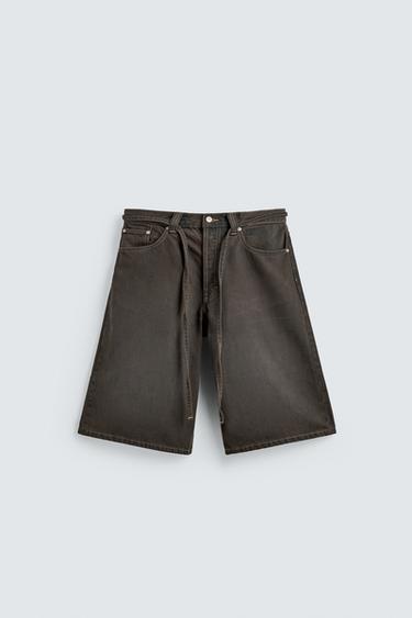JORTS DENIM بحزام - بني الخاص بـ Zara