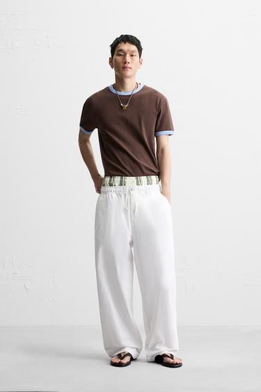 WASHED CANVAS TROUSERS - White by Zara