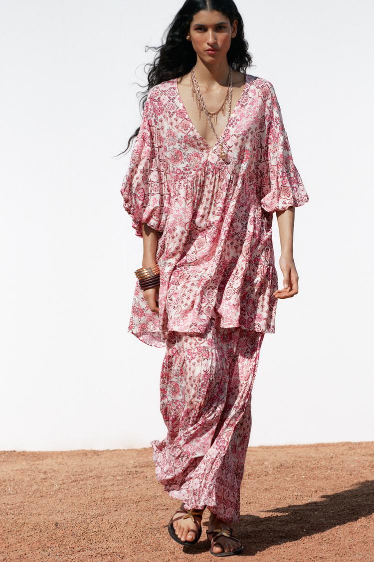 LONG PRINTED SKIRT Multicoloured ZARA Australia