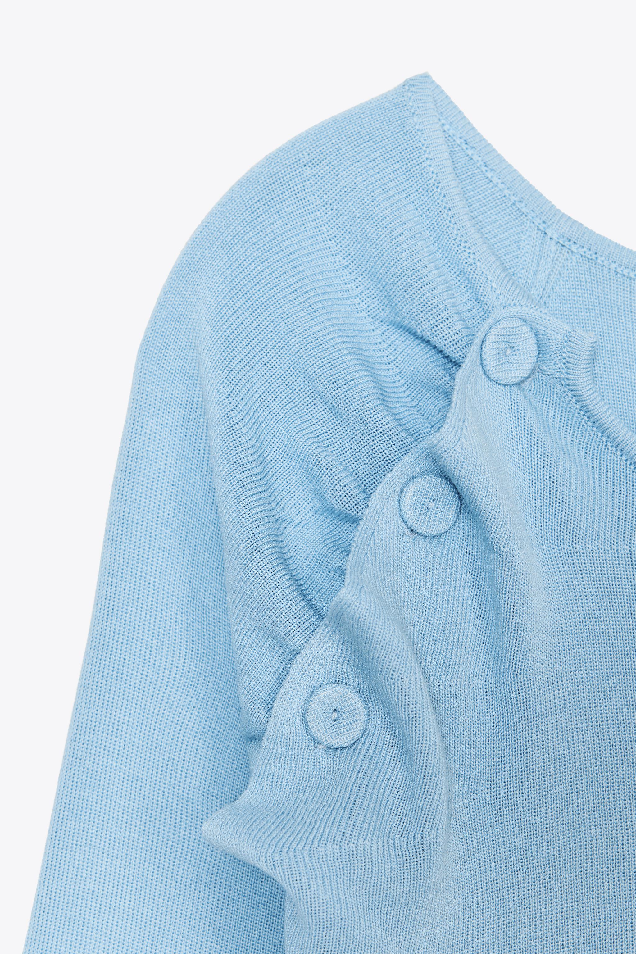 RUCHED KNIT TOP - Blue | ZARA United States RUCHED KNIT TOP - Blue | ZARA United States