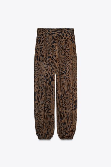 ANIMAL PRINT BALLOON TROUSERS ZW COLLECTION - Leopard by Zara - Image 1