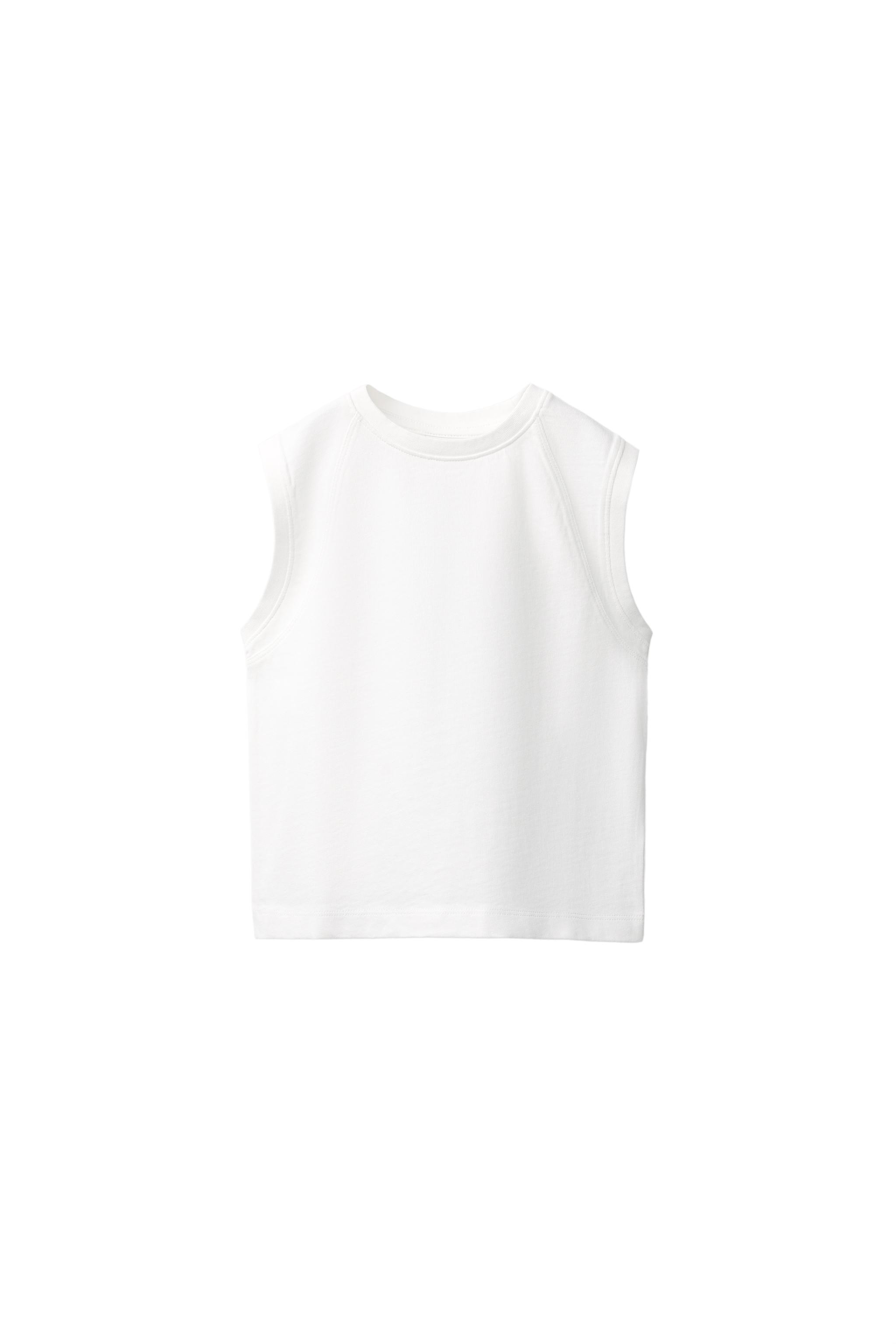 PLAIN SLEEVELESS TOP — White