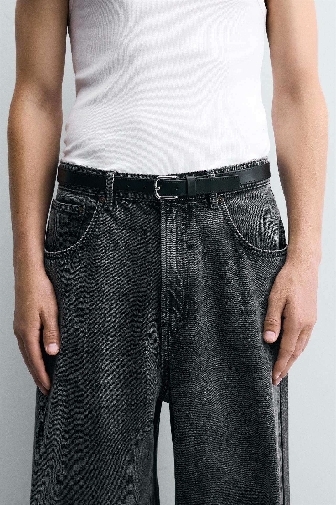 DRESS LEATHER BELT — Black