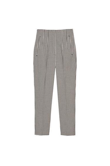 HIGH-WAIST TROUSERS - Black / White by Zara