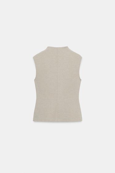 TWILL BUTTONED WAISTCOAT - Stone by Zara - Image 4