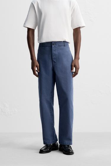 WASHED CARPENTER TROUSERS - Blue by Zara