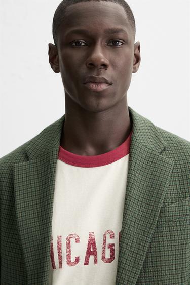 BLAZER PIED-DE-POULE - Kaki de Zara - Image 4