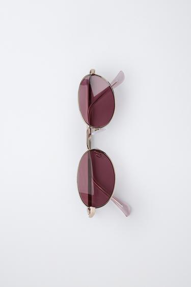 METAL SUNGLASSES - Golden by Zara - Image 3