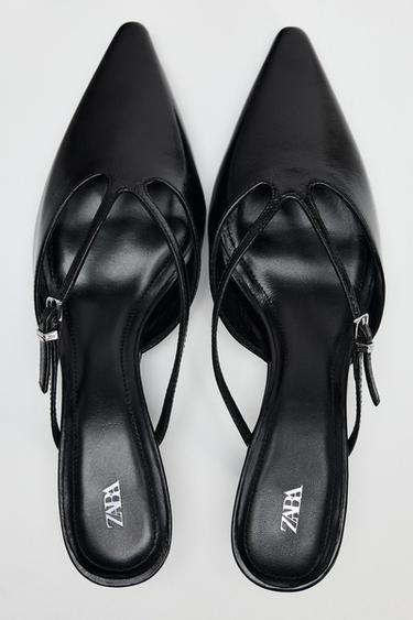 MULES EN CUIR À TALONS 50E ANNIVERSAIRE - Noir de Zara - Image 4