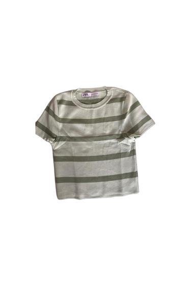 GREEN STRIPED CROP TOP