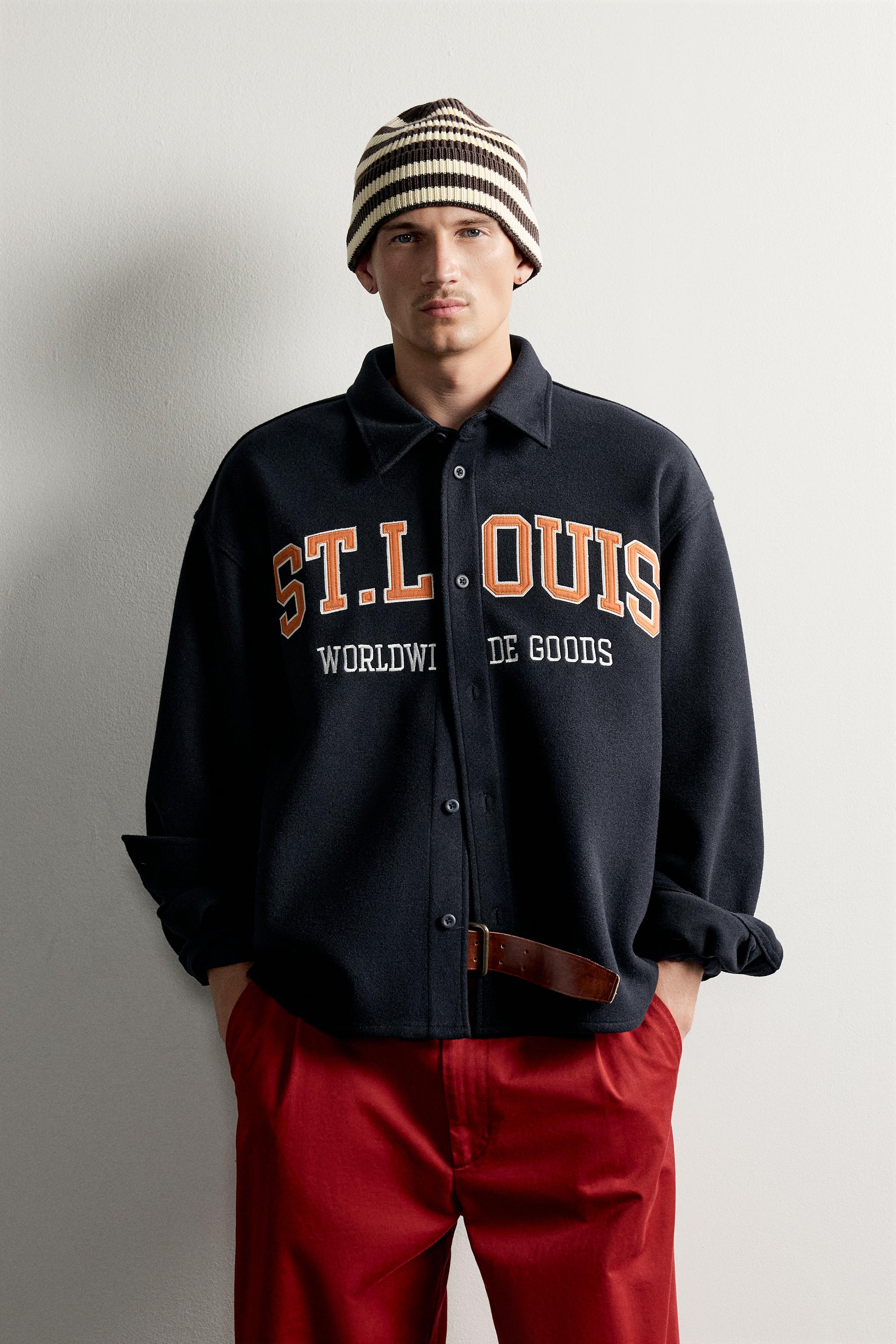 BOXY FIT TEXT PATCH OVERSHIRT