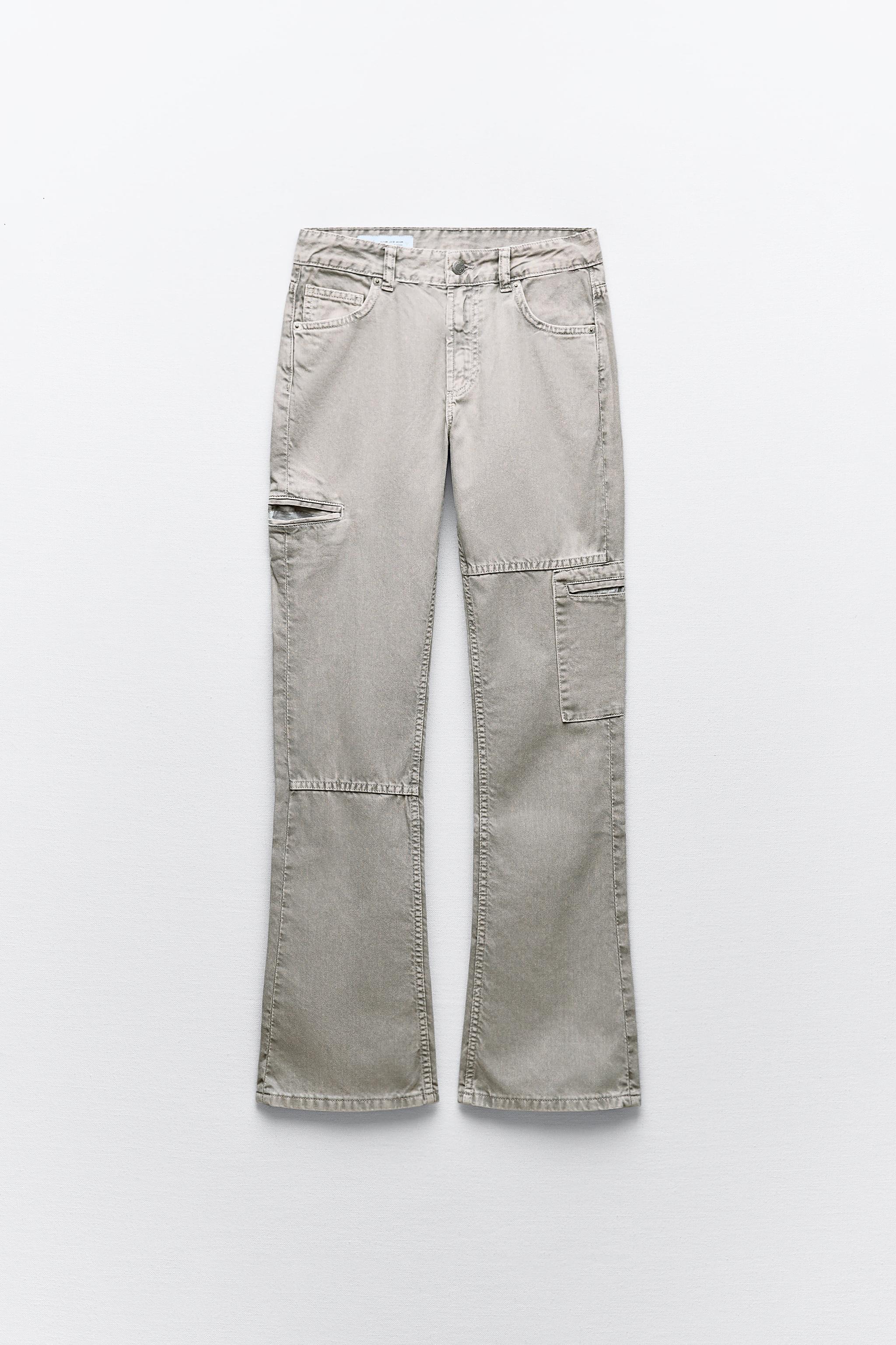 grey cargos zara