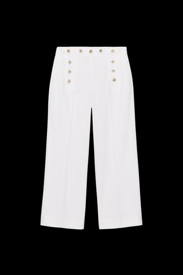 ZW COLLECTION BUTTON TROUSERS - Oyster-white by Zara - Image 0