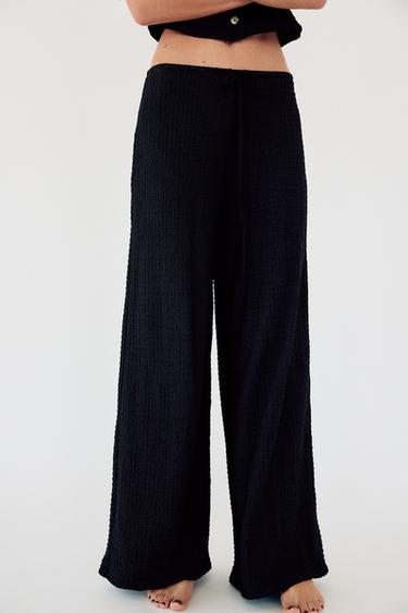 PANTALON DROIT STRUCTURÉ - Noir de Zara - Image 1
