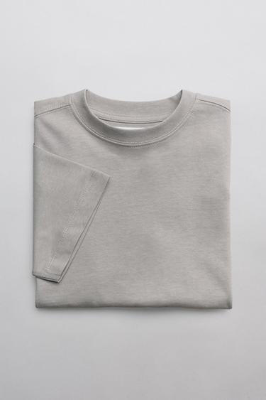 T-SHIRT UNI MEDIUM WEIGHT - Gris de Zara
