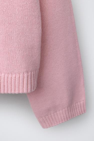 KNIT JUMPER WITH EMBROIDERED SLOGAN - Pastel pink by Zara - Image 3