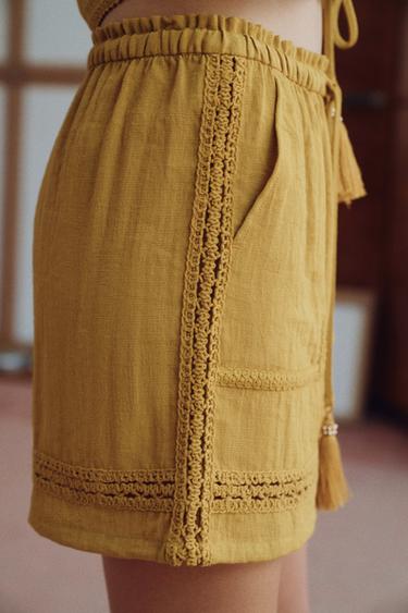 SHORT BIMATIÈRE ENTRE-DEUX - Moutarde de Zara - Image 2