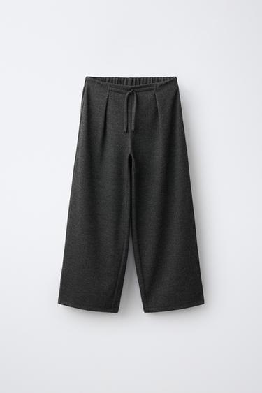 SOFT-TOUCH WIDE-LEG TROUSERS - Anthracite grey by Zara