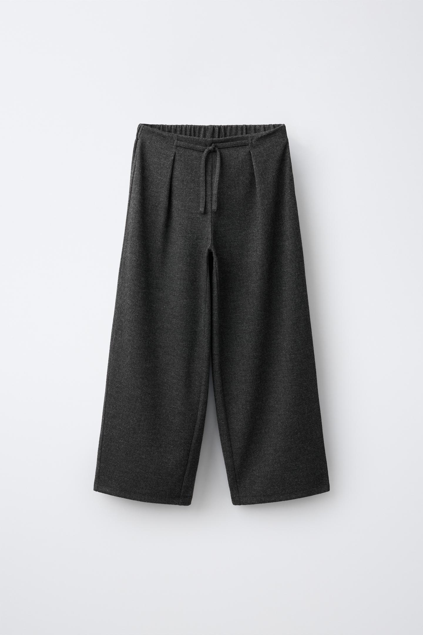 Детские брюки Zara Soft Touch Wide-Leg, цвет: Антрацитовый серый — фото 1