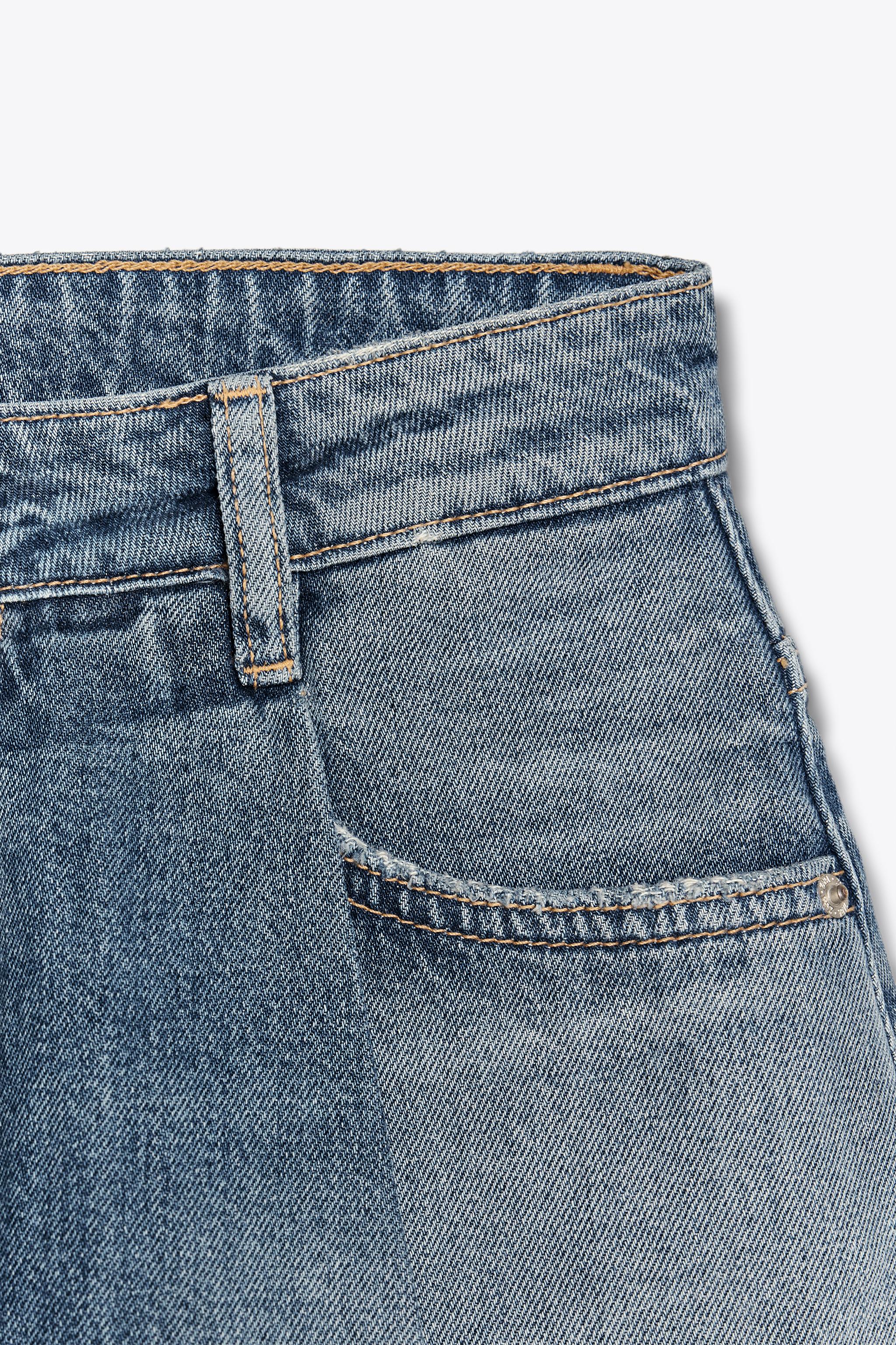 TRF PLEATED DENIM SHORTS - Blue | ZARA United States