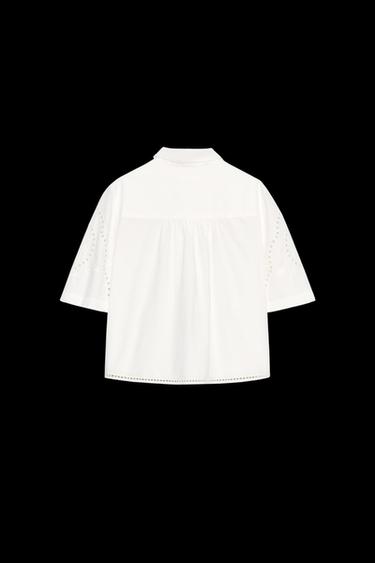 ZW COLLECTION EMBROIDERED SHIRT - Ecru by Zara
